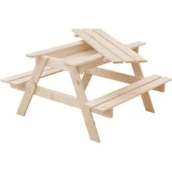 Timbela Kindersitzgarnitur Holz M010-1 Mit Staufach -Gartenwelt Günstiges Geschäft 060827950792 11023400 S 04