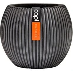Capi Pflanztopf Groove Kugel Schwarz 30 Cm X 25 Cm