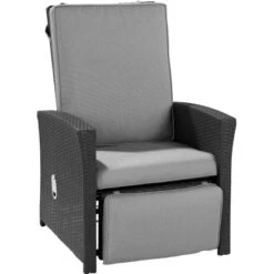 Lounge-Relaxsessel Vermont Verstellb. Rückenlehne Polyrattan Deep Water Concrete