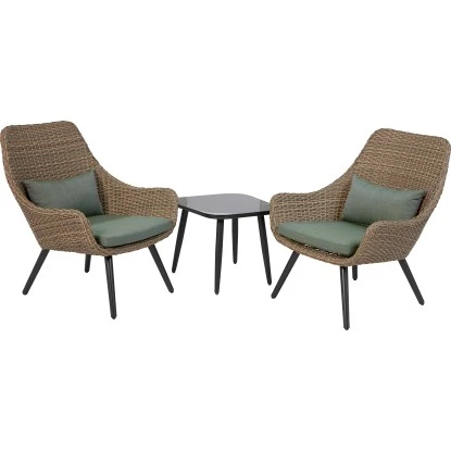 Balkonmöbel-Set Aliceville 3-teilig Polyrattan Grün-Grau 7 Balkonmöbel-Set Aliceville 3-teilig Polyrattan Grün-Grau – Bild 7