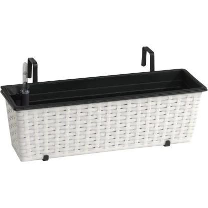 Gartenfreude Balkonkasten Polyrattan 50 Cm X 19 CmWeiß Mit Bewässerungssystem 1 Gartenfreude Balkonkasten Polyrattan 50 Cm X 19 CmWeiß Mit Bewässerungssystem