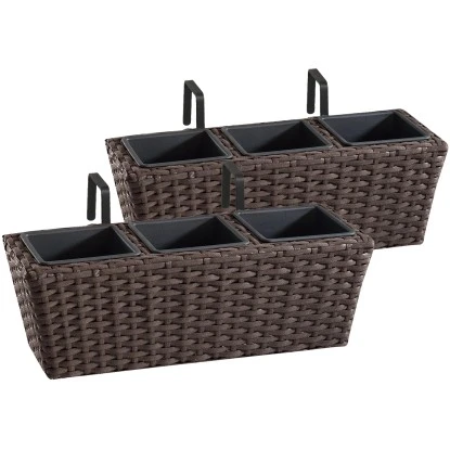 Gartenfreude Balkonkasten Polyrattan 47 Cm X 17 Cm Mocca 2 Stück 1 Gartenfreude Balkonkasten Polyrattan 47 Cm X 17 Cm Mocca 2 Stück