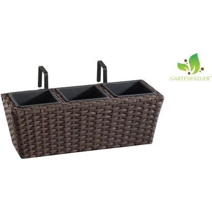 Gartenfreude Balkonkasten Polyrattan 47 Cm X 17 Cm Mocca 2 Stück 5 Gartenfreude Balkonkasten Polyrattan 47 Cm X 17 Cm Mocca 2 Stück – Bild 5