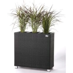 Gartenfreude Raumteiler Pflanzkübel 76 Cm X 26 Cm Anthrazit Mit Alu-Füßen -Gartenwelt Günstiges Geschäft 160205 4655 pt01
