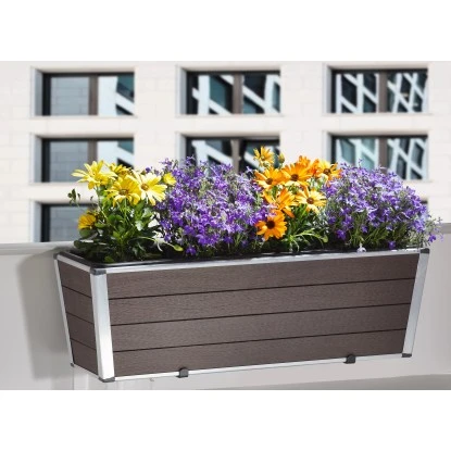 Gartenfreude Balkonkasten WPC 60,5 Cm X 19,5 Cm Braun 2 Gartenfreude Balkonkasten WPC 60,5 Cm X 19,5 Cm Braun – Bild 2