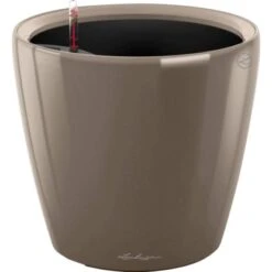 Lechuza Pflanzgefäß Classico Premium LS Ø 22 Cm X 21 Cm Taupe Hochglanz