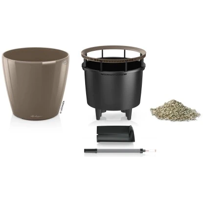 Lechuza Pflanzgefäß Classico Premium LS Ø 22 Cm X 21 Cm Taupe Hochglanz 2 Lechuza Pflanzgefäß Classico Premium LS Ø 22 Cm X 21 Cm Taupe Hochglanz – Bild 2