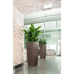 Lechuza Pflanzgefäß Cubico Alto Premium 40 Cm X 40 Cm Espresso Metallic -Gartenwelt Günstiges Geschäft 261653 4186 5