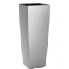 Lechuza Pflanzgefäß Cubico Alto Premium 40 Cm X 40 Cm Silber Metallic