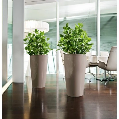 Lechuza Pflanzgefäß Rondo Premium Ø 33 Cm X 56 Cm Taupe Hochglanz 4 Lechuza Pflanzgefäß Rondo Premium Ø 33 Cm X 56 Cm Taupe Hochglanz – Bild 4