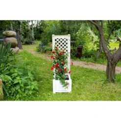 KHW Pflanzkasten Klein Mit Spalier Weiß