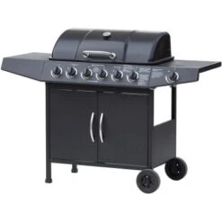 El Fuego Gasgrill Dayton 6-Brenner + Seitenbrenner Schwarz Ca. 133 X 97 X 54 Cm -Gartenwelt Günstiges Geschäft 347 2240 DAYTON61SCHWARZ 3