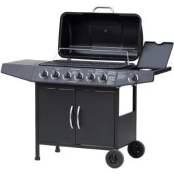 El Fuego Gasgrill Dayton 6-Brenner + Seitenbrenner Schwarz Ca. 133 X 97 X 54 Cm -Gartenwelt Günstiges Geschäft 347 2240 DAYTON61SCHWARZ 4