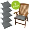 Indoba® 6 X Sitzkissen Premium 95°C Vollwaschbar Grau 50x50 Cm