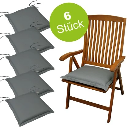 Indoba® 6 X Sitzkissen Premium 95°C Vollwaschbar Grau 50x50 Cm 1 Indoba® 6 X Sitzkissen Premium 95°C Vollwaschbar Grau 50x50 Cm