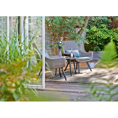 Balkonmöbel-Set Aliceville 3-teilig Polyrattan Grün-Grau 4 Balkonmöbel-Set Aliceville 3-teilig Polyrattan Grün-Grau – Bild 4