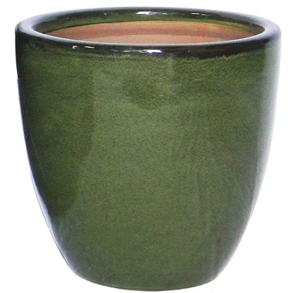 Vase Aus Keramik Ø 41 Cm Grün Glasiert 1 Vase Aus Keramik Ø 41 Cm Grün Glasiert