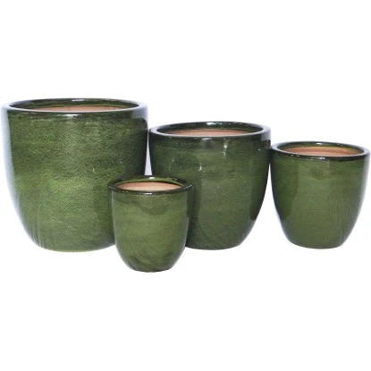 Vase Aus Keramik Ø 41 Cm Grün Glasiert 2 Vase Aus Keramik Ø 41 Cm Grün Glasiert – Bild 2