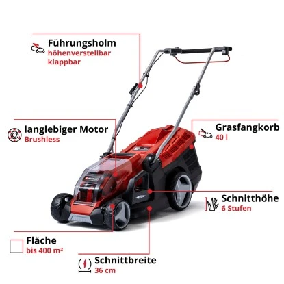 Einhell Power X-Change Akku-Rasenmäher GE-CM 36/36 Li Inkl. 2x4,0 Ah Akkus 3 Einhell Power X-Change Akku-Rasenmäher GE-CM 36/36 Li Inkl. 2x4,0 Ah Akkus – Bild 3