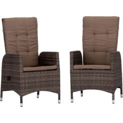 Acamp Set 2x Armsessel Ciro 58 Cm X 58 Cm X 108 Cm Grau-Taupe