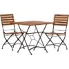 Acamp Set Lindau 2x Stuhl 1x Tisch 80 Cm X 80 Cm Teak-Schwarz