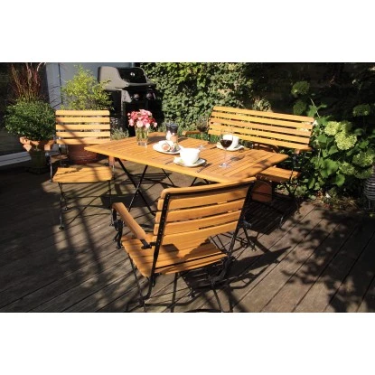 Acamp Set Lindau 2x Stuhl 1x Tisch 80 Cm X 80 Cm Teak-Schwarz 6 Acamp Set Lindau 2x Stuhl 1x Tisch 80 Cm X 80 Cm Teak-Schwarz – Bild 6