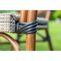 Acamp Set 4x Sessel Maui 1x Tisch Maui Ø 70 Cm Bambus-Cappuccino -Gartenwelt Günstiges Geschäft 4013556501323 4179 04