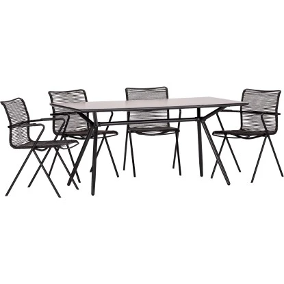 Acamp Set 4x Stapelsessel Alpha Rope 1x Glastisch Alpha Anthrazit-Cemento 1 Acamp Set 4x Stapelsessel Alpha Rope 1x Glastisch Alpha Anthrazit-Cemento