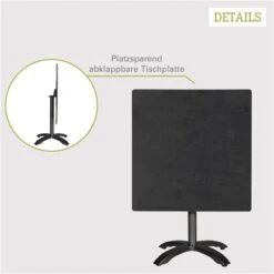 Acamp HPL Tisch Acaplan 80 Cm X 80 Cm Anthrazit-Cemento -Gartenwelt Günstiges Geschäft 4013556563611 4462 04
