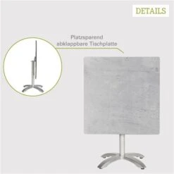 Acamp HPL Tisch Acaplan 80 Cm X 80 Cm Platin-Cemento -Gartenwelt Günstiges Geschäft 4013556563710 4490 04