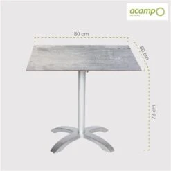 Acamp HPL Tisch Acaplan 80 Cm X 80 Cm Platin-Cemento -Gartenwelt Günstiges Geschäft 4013556563710 4491 05
