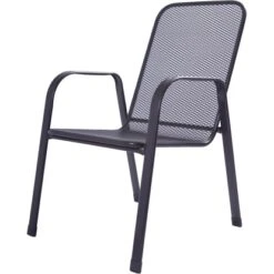 Acamp Set 4x Stapelsessel Astor 57 Cm X 75 Cm X 92 Cm Anthrazit