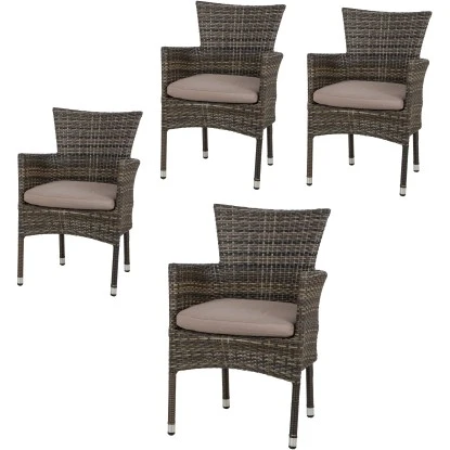 Acamp Set 4x Stapelsessel Cesar 58 Cm X 59 Cm X 84 Cm Taupe 1 Acamp Set 4x Stapelsessel Cesar 58 Cm X 59 Cm X 84 Cm Taupe