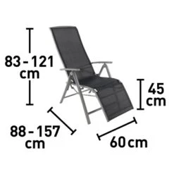 Relaxsessel Vigo Mit Verstellbarer Rückenlehne Und Fußstütze Textilen Schwarz -Gartenwelt Günstiges Geschäft 4048124620533 VM 01