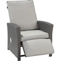 Lounge-Relaxsessel Vermont Verstellb. Rückenlehne Polyrattan Deep Water Concrete -Gartenwelt Günstiges Geschäft 4048124975879 S02 180917