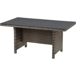 Lounge-Set Mit Esstisch Vermont 5-teilig Polyrattan Rechts Shadow Earth -Gartenwelt Günstiges Geschäft 4048124987049 S01 220818