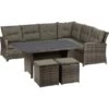 Lounge-Set Mit Esstisch Vermont 5-teilig Polyrattan Rechts Shadow Earth
