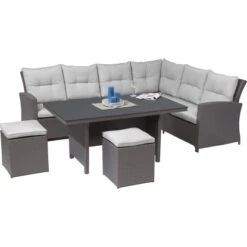Lounge-Set Mit Esstisch Vermont 5-teilig Polyrattan Rechts Deep Water Concrete 15 Lounge-Set Mit Esstisch Vermont 5-teilig Polyrattan Rechts Deep Water Concrete -Gartenwelt Günstiges Geschäft 4048124987063 AR01 220818