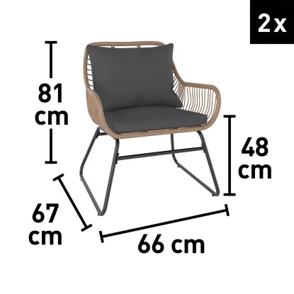 Balkonmöbel-Set Willmar 3-teilig Polyrattan Beige 7 Balkonmöbel-Set Willmar 3-teilig Polyrattan Beige – Bild 7