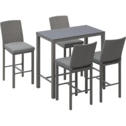 Garten-Bartisch Geelong Rechteckig Grau 110 Cm X 60 Cm 8 Garten-Bartisch Geelong Rechteckig Grau 110 Cm X 60 Cm -Gartenwelt Günstiges Geschäft 4048126606894 S02 110820