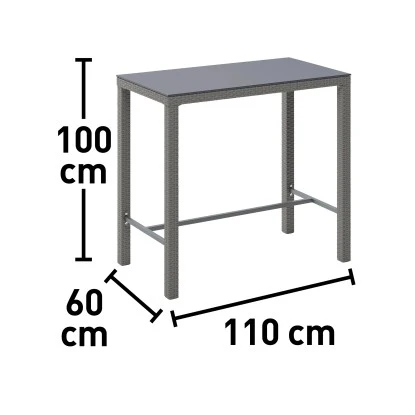 Garten-Bartisch Geelong Rechteckig Grau 110 Cm X 60 Cm 2 Garten-Bartisch Geelong Rechteckig Grau 110 Cm X 60 Cm – Bild 2