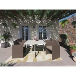 Gartenmöbel-Set Palomas 5-teilig Stahl/Textil Taupe -Gartenwelt Günstiges Geschäft 4048126619207 40