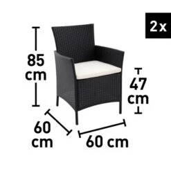 Balkonset Taracoa Wicker Schwarz 3-teilig 14 Balkonset Taracoa Wicker Schwarz 3-teilig -Gartenwelt Günstiges Geschäft 4048126619542 70