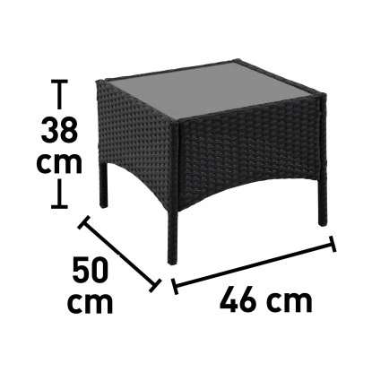 Balkonset Taracoa Wicker Schwarz 3-teilig 8 Balkonset Taracoa Wicker Schwarz 3-teilig – Bild 8