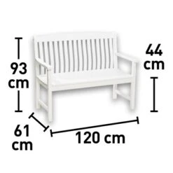 Gartenbank Glendale 2-Sitzer Weiß FSC® 93 Cm X 120 Cm X 60 Cm -Gartenwelt Günstiges Geschäft 4048126624713 VM 01