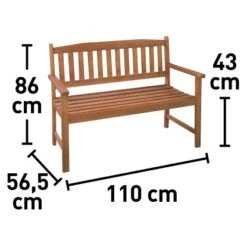 Gartenbank Jurado 2-Sitzer Eukalyptus 110 Cm X 86 Cm X 56,5 Cm -Gartenwelt Günstiges Geschäft 4048126625666 30