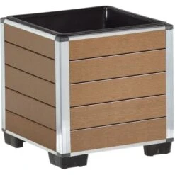 Gartenfreude Pflanzgefäß WPC Eckig Hellbraun