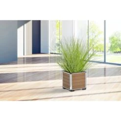 Gartenfreude Pflanzgefäß WPC Eckig Hellbraun -Gartenwelt Günstiges Geschäft 4251083905409 4655 03