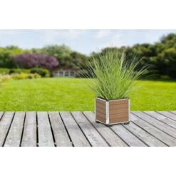 Gartenfreude Pflanzgefäß WPC Eckig Hellbraun -Gartenwelt Günstiges Geschäft 4251083905409 4655 05