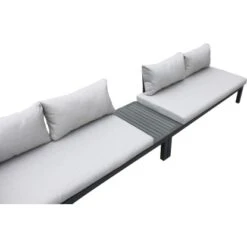 Gartenfreude Alu-Lounge Mit Latten In Holzoptik Aus PS Und Wasserabw. Kissen -Gartenwelt Günstiges Geschäft 4251083906017 4655 03